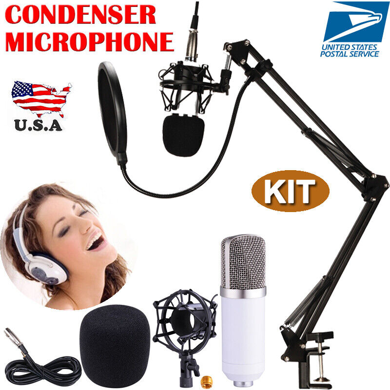 Condenser Microphone Kit Studio Pro Audio Recording Arm Stand Shock Mount BM800