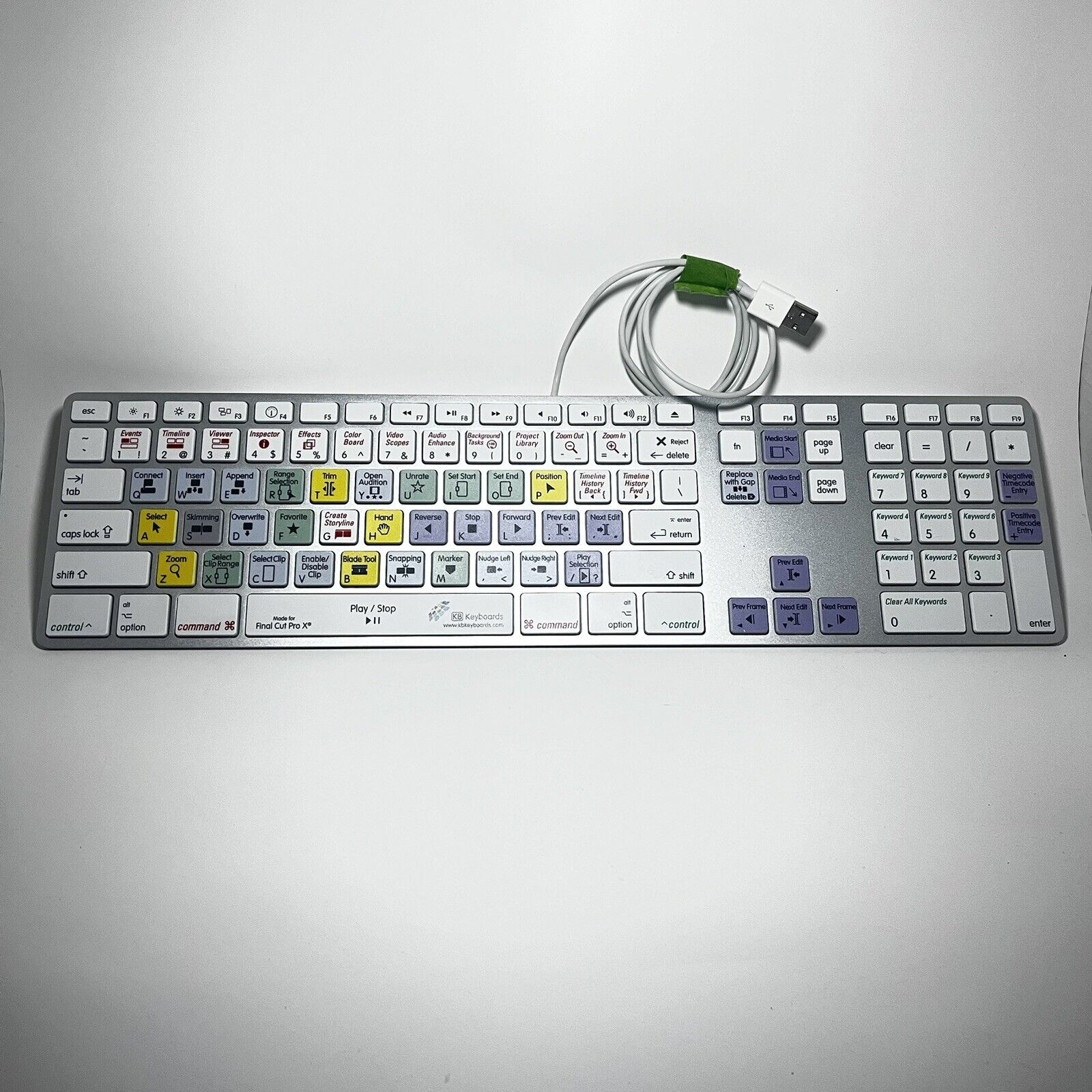Keyboard Apple Final Cut Pro X Wired USB Colored Keys