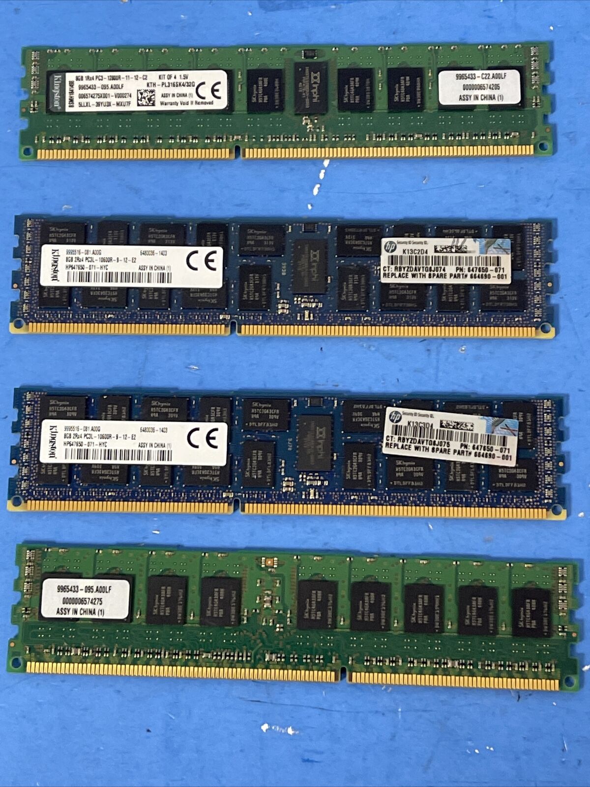 KINGSTON 8GB 2RX4 PC3L-10600R-9-12-E2 SERVER RAM MEMORY HP647650
