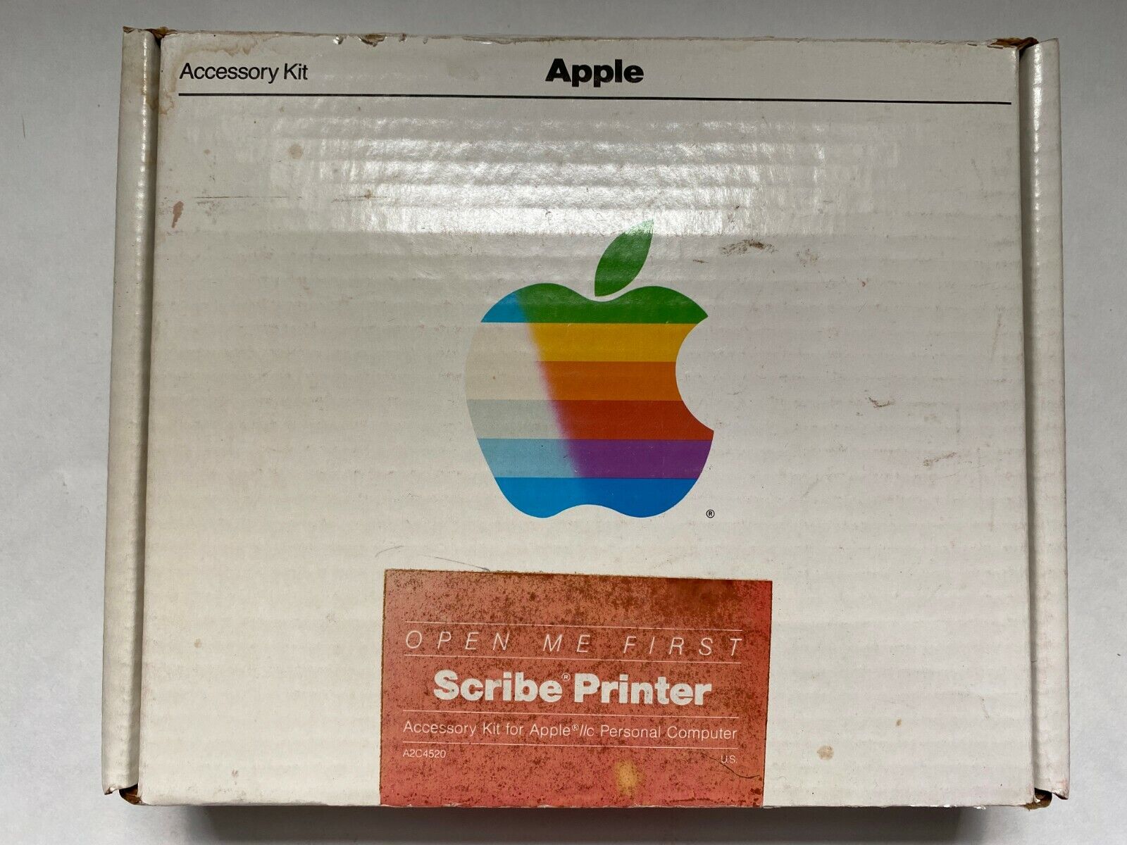 EMPTY BOX Vtg 80s Apple II Computer Scribe Printer Accessory Kit Papers Original