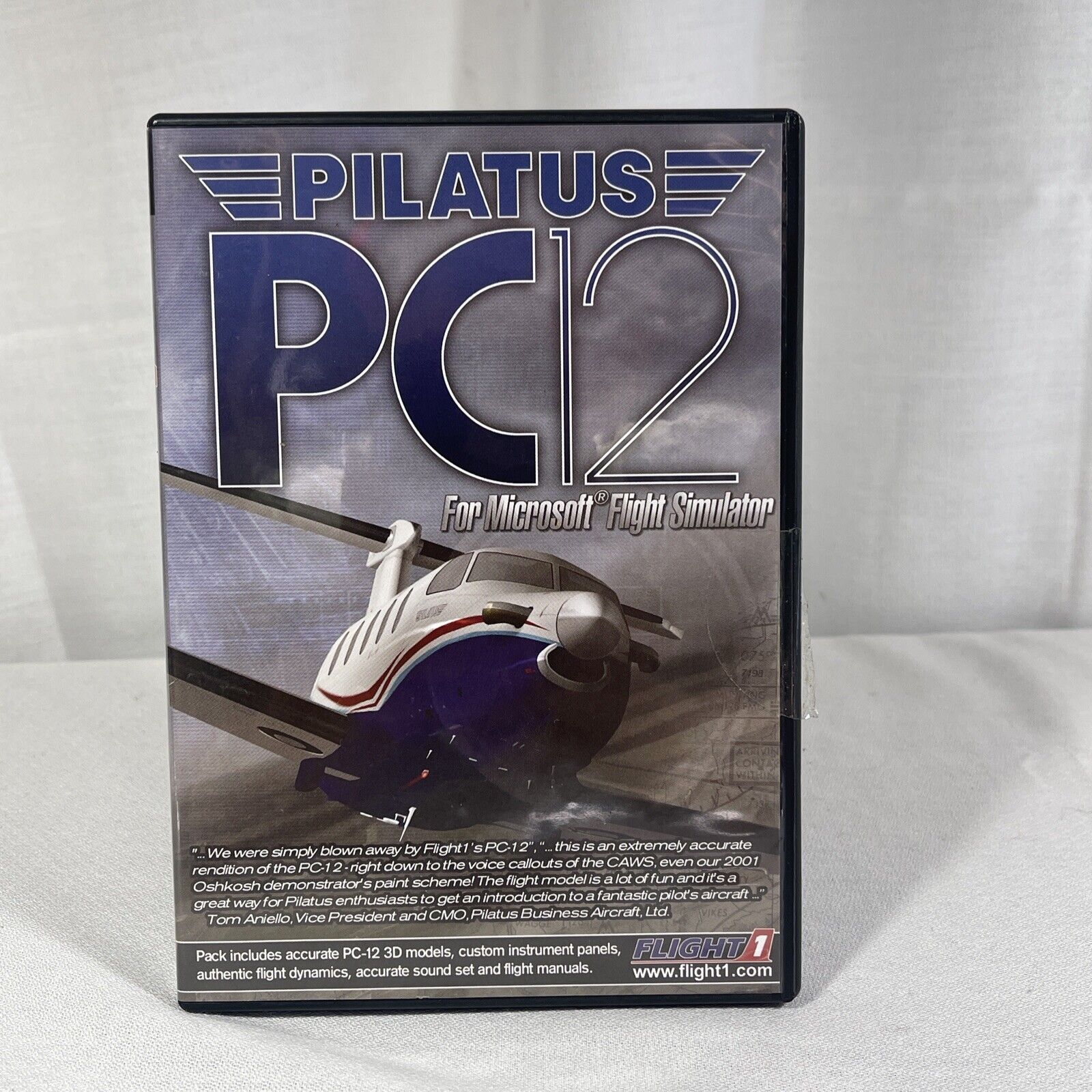 Pilatus PC12 Flight 1 For Microsoft Flight Simulator Software CD In Case Manual