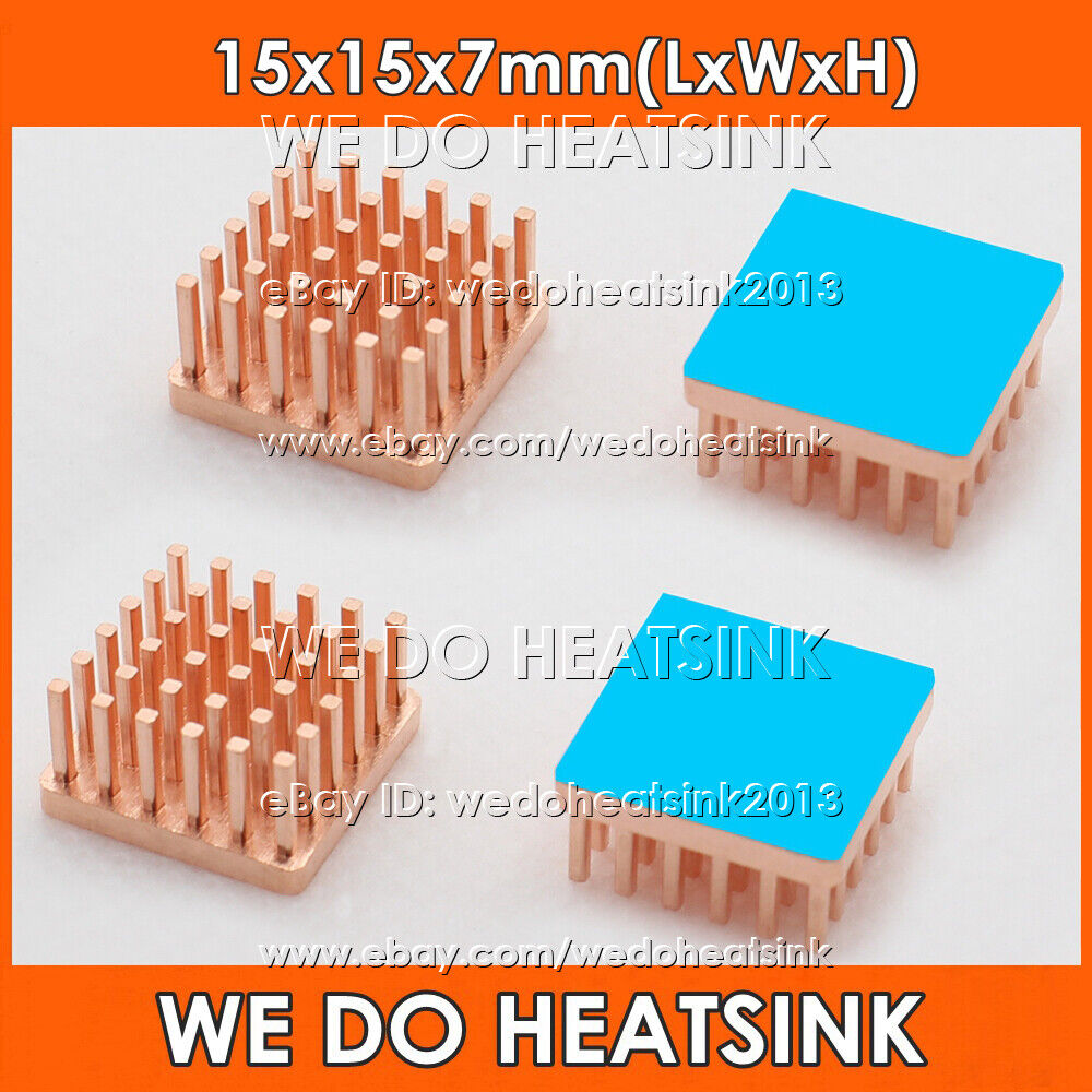 15x15x7mm Pure Copper Pin Fins Square Copper Heatsink Radiator Cooler For VGA IC
