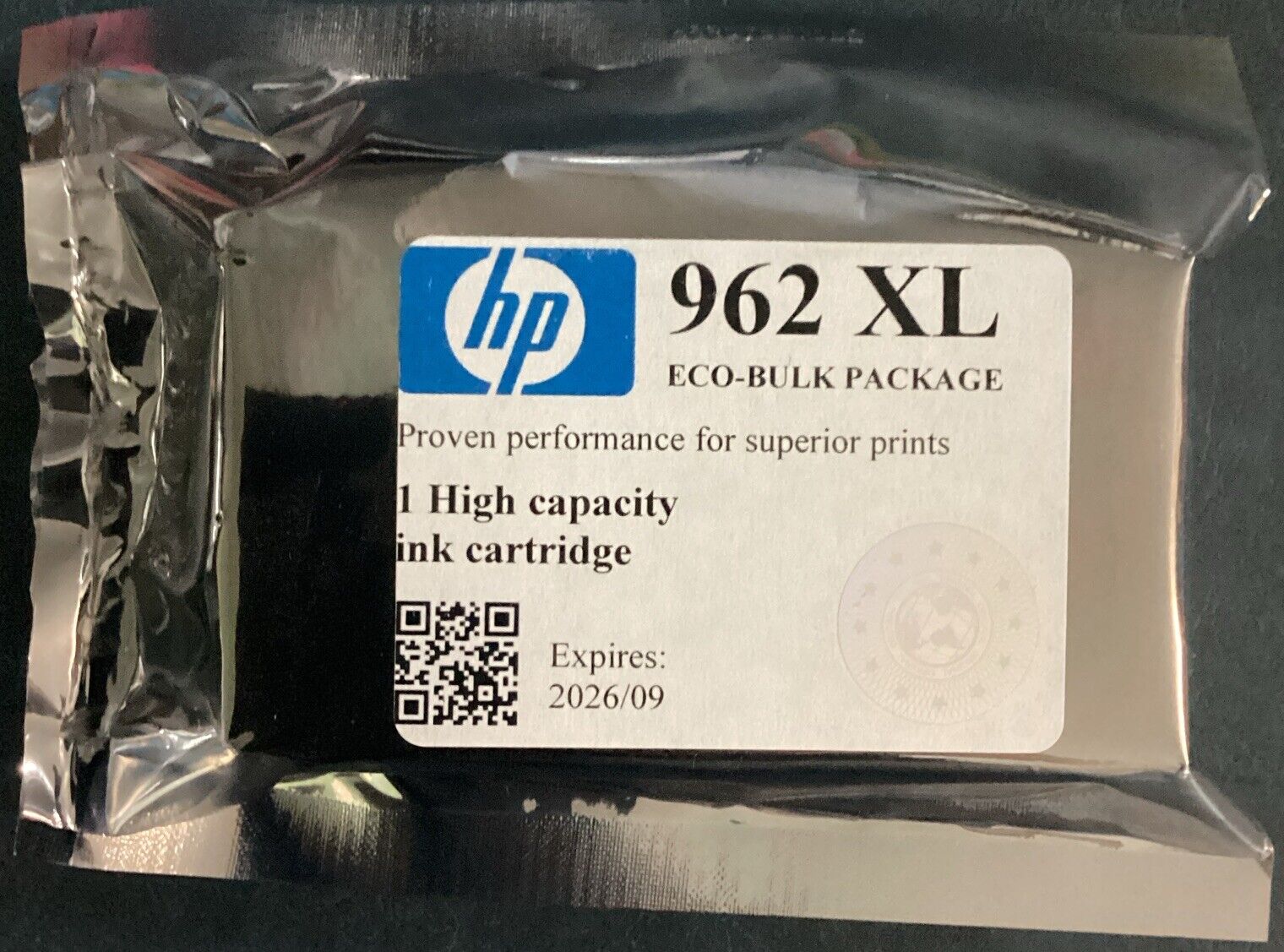 HP 962XL High Yield Ink - Black ECO-BULK PACKAGING - Genuine HP - 