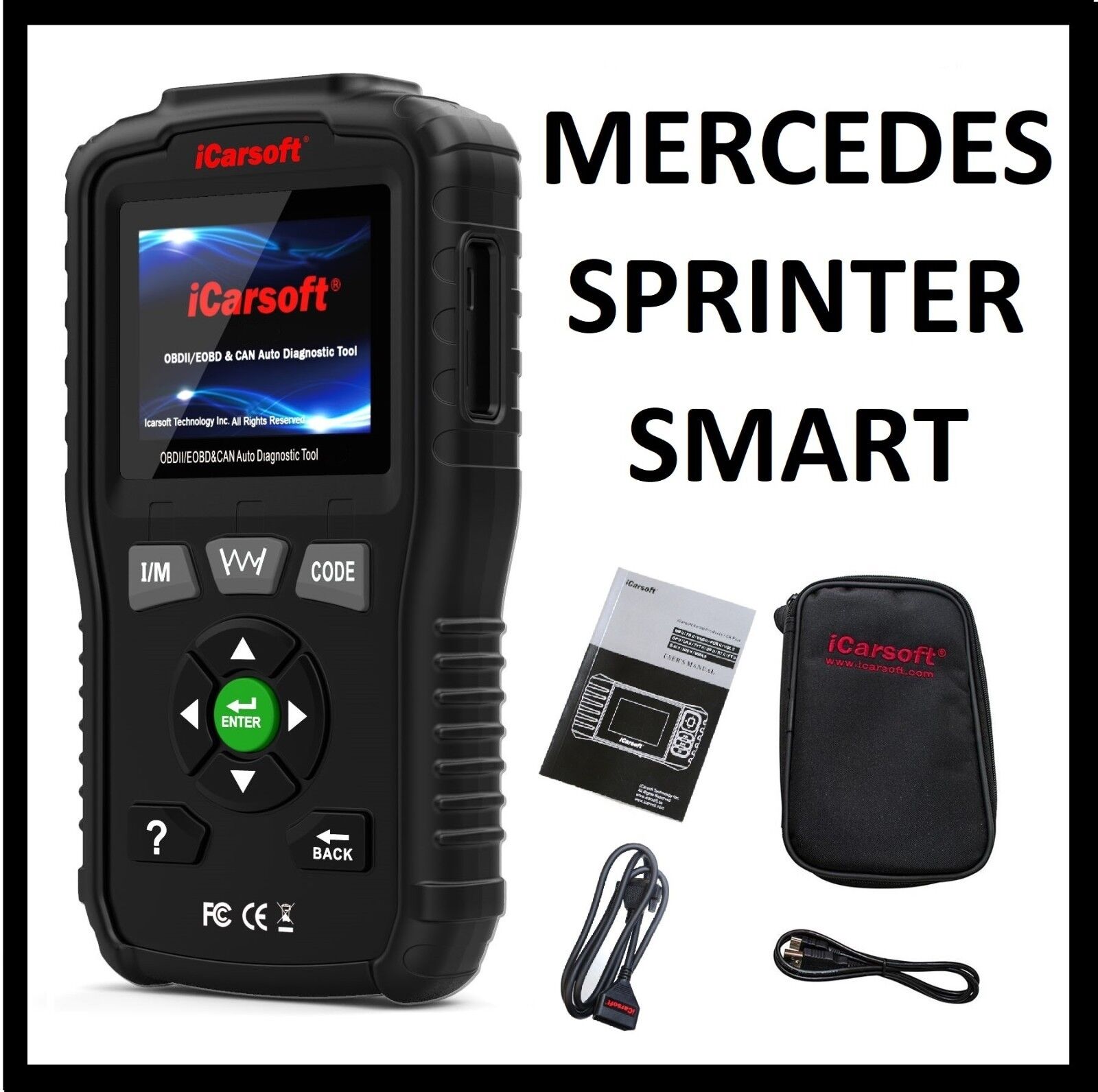 Mercedes Benz Diagnostic Scanner Tool SRS ABS CHECK ENGINE OBD2 CODE READER SCAN