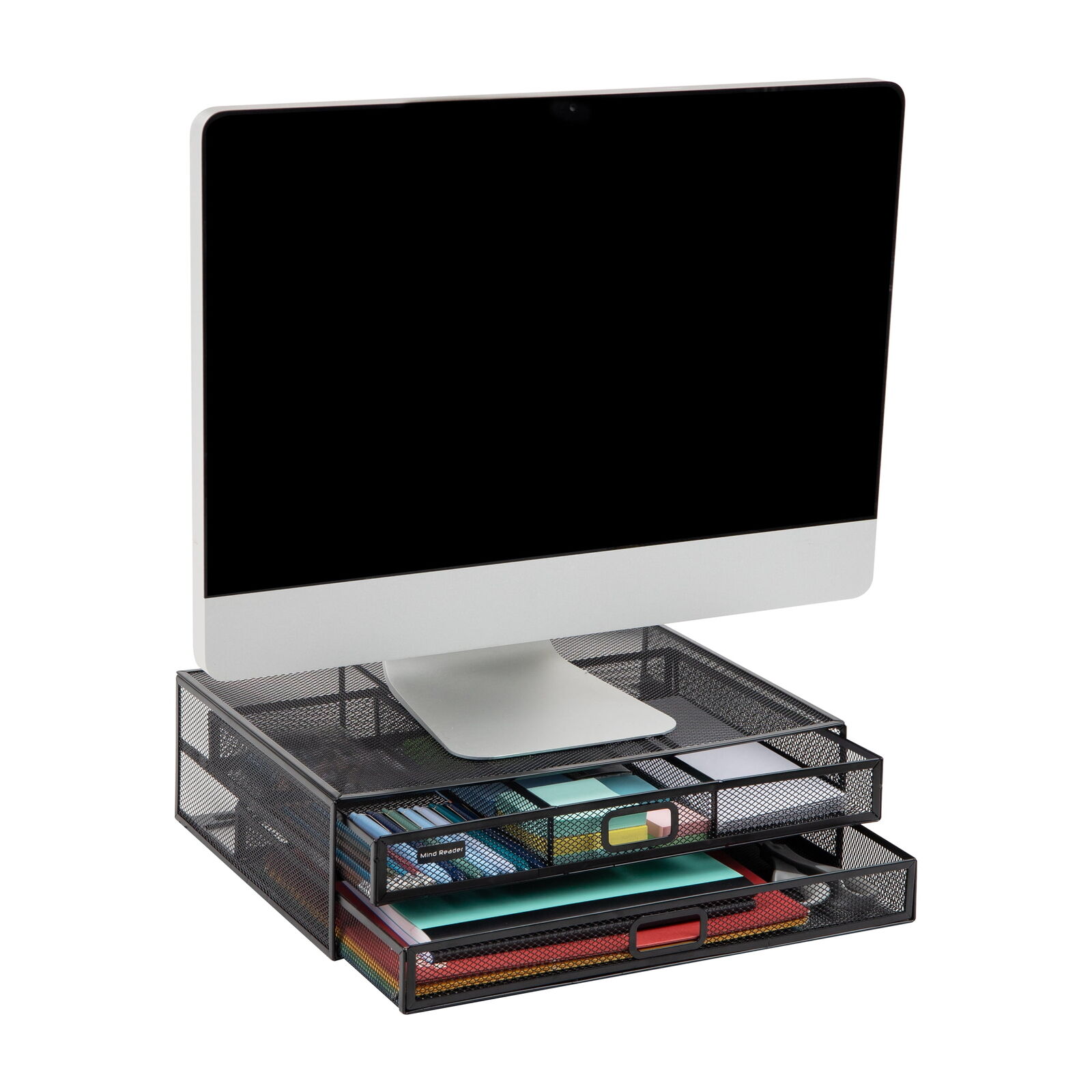 Mind Reader Monitor Stand, Ventilated Laptop Riser, Storage Drawer, Office..
