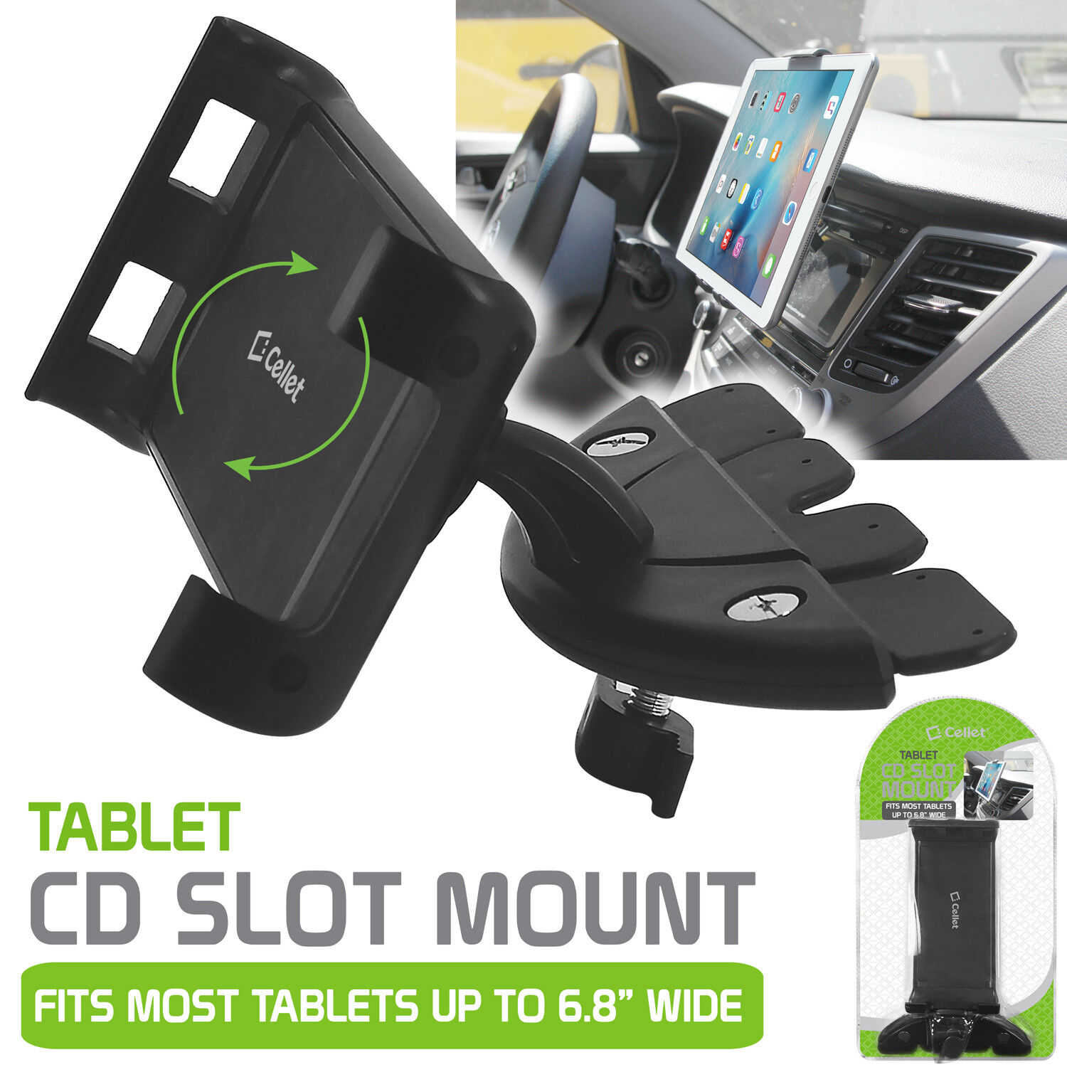 Tablet Holder, Universal Car CD Slot Phone and Tablet Mount Cradle