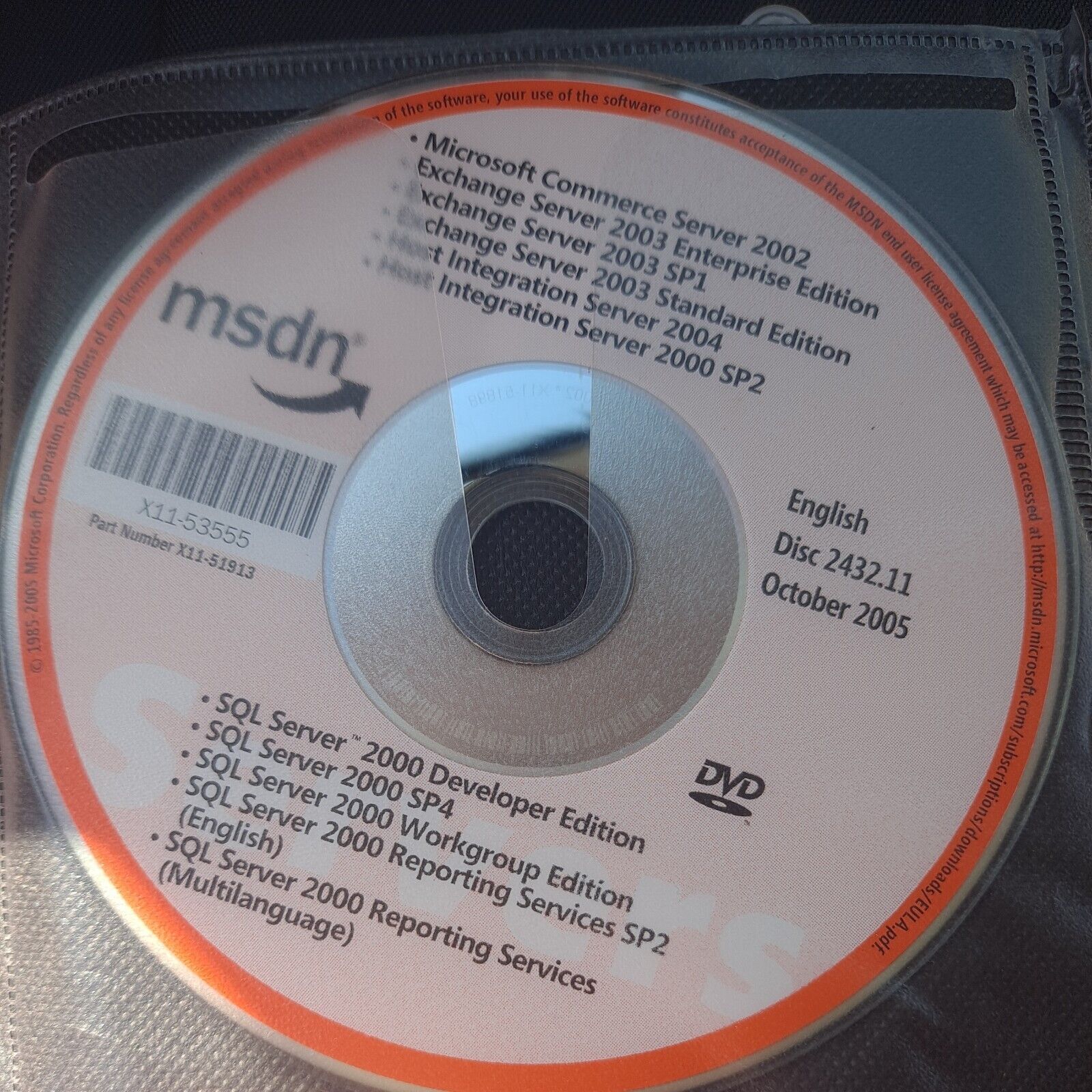RARE AUTHENTIC MSDN Microsoft SERVER, 7 DISC DVD, 2004, 2005,2006,2007