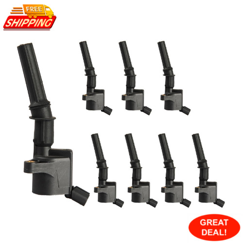 Set Of 8 Curved Boot Ignition Coil Pack Compatible With Ford Lincoln Mercury