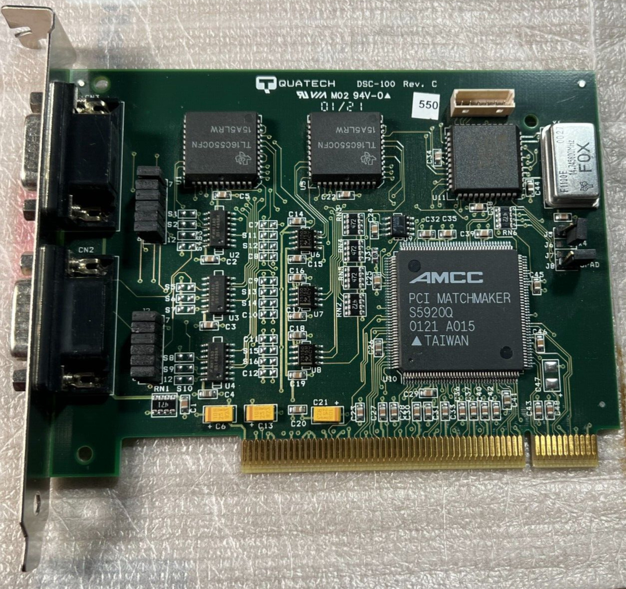 NEW IBM/QUATECH 2-PORT RS232 PCI SERIAL ADAPTER  22P7573 / 34P8383  DSC-100-550