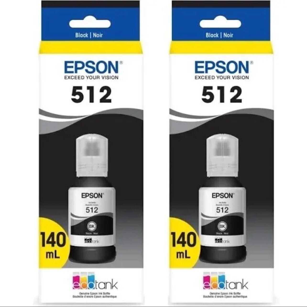 EPSON T512 Black EcoTank Genuine Ink Ultra-high Capacity T512020-S Twin 140ml x2