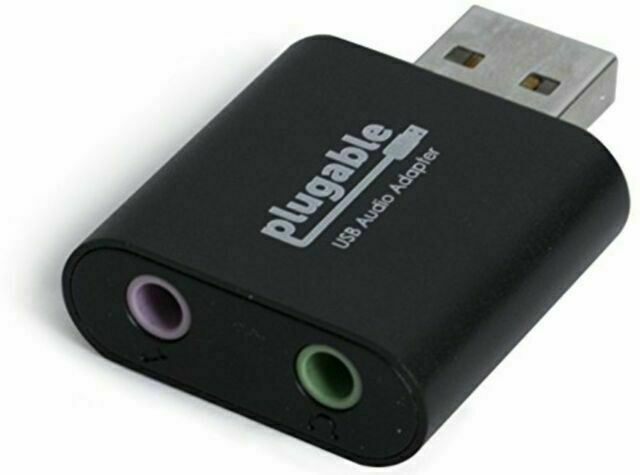 Plugable USB Audio Adapter with 3.5mm Speaker-Headphone and Microphone Jack