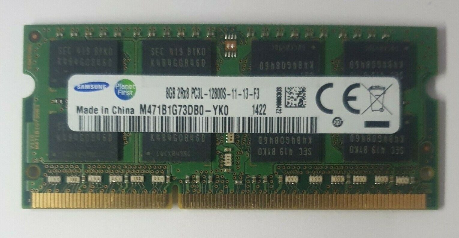 Samsung M471B1G73DB0-YK0 8GB 1X8GB PC3L-12800s DDR3L 1600MHz Laptop ram memory 