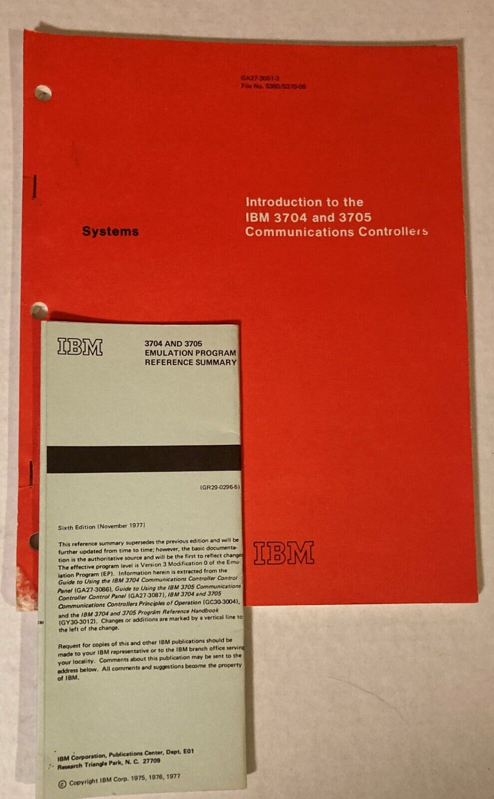 vintage: The IBM 3704/3705 Comm Controller and EP Ref Summary card, 1976