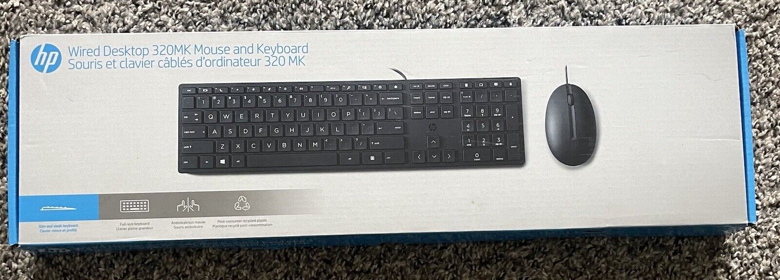 HP Wired Desktop 320MK Mouse and Keyboard,USB (9SR36UT#ABA) 
