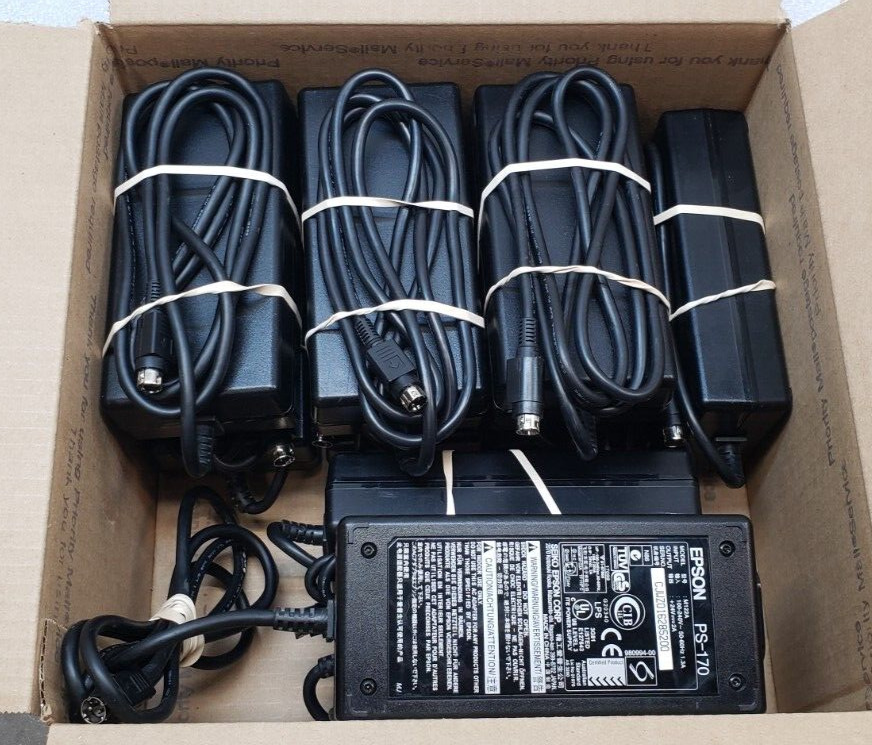 (Lot of 10) Epson PS-170 24V 2A 3 PIN AC Adapter - M122A - (No Power Cord) #99