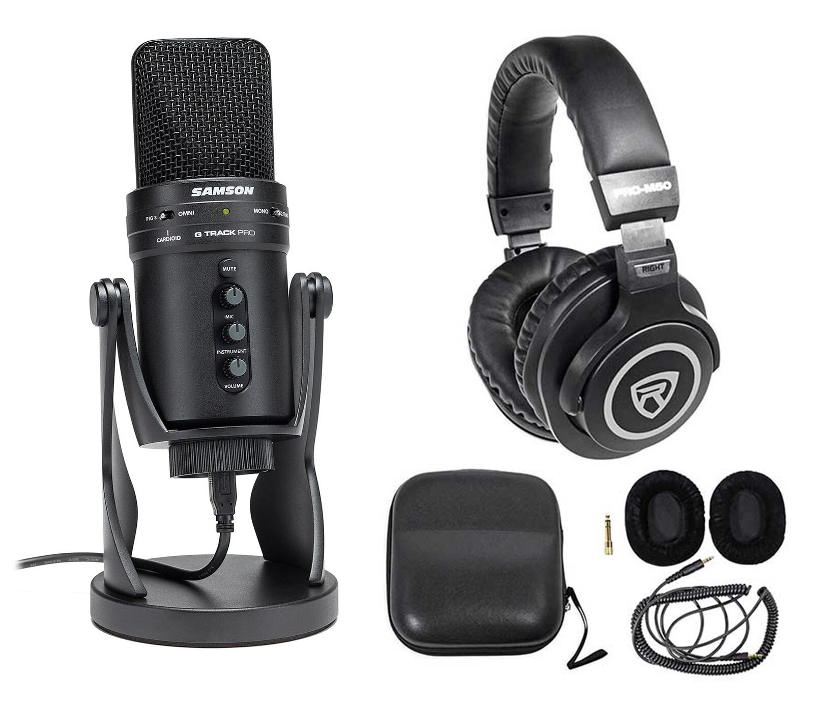 SAMSON G-Track Pro Studio USB Condenser Microphone Mic + Interface + Headphones