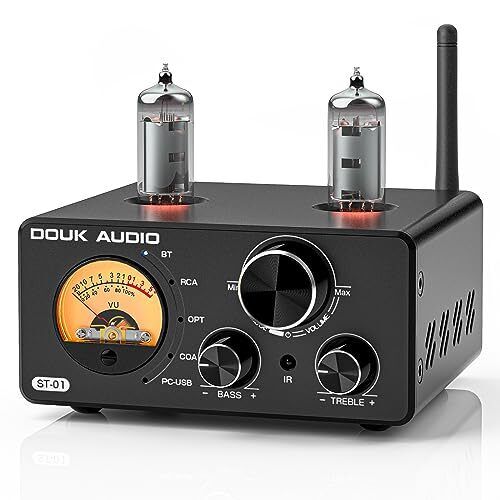 ST-01 200W Bluetooth Amplifier, 2 Channel Vacuum Tube Power Amp with USB DAC/...