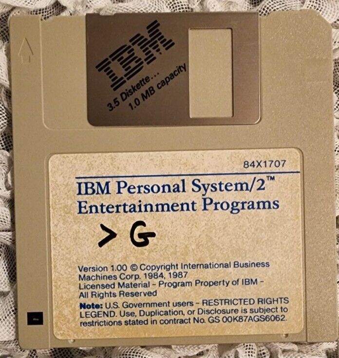 IBM Personal System/2 Entertainment Programs 3.5 Disk