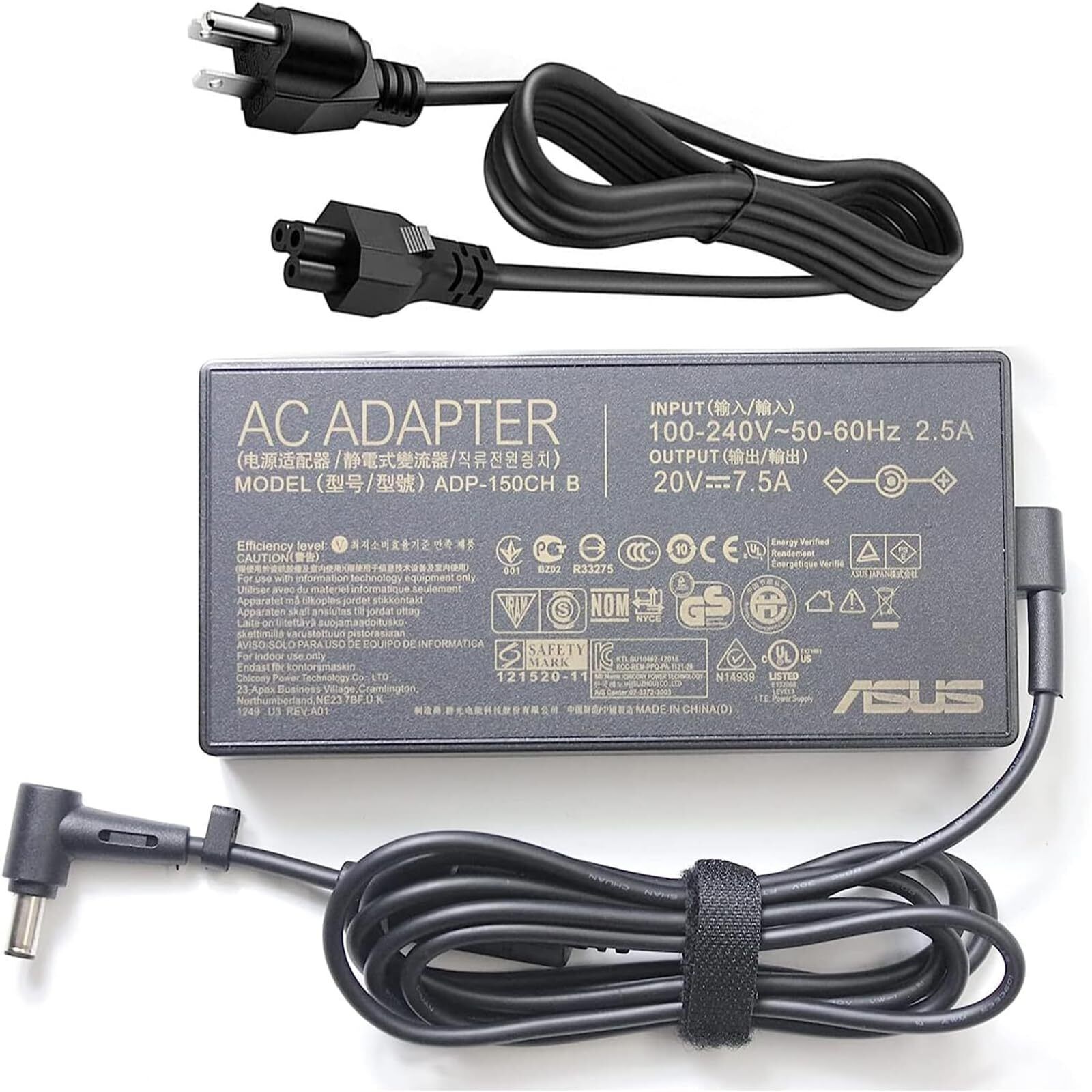 150W 20V 7.5A 6.0x3.7mm AC Adapter Fit for Asus A18-150P1A 150w TUF Gaming FA...