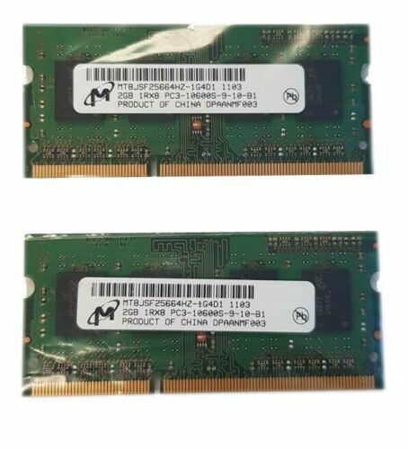 2x Micron Series 2GB 1Rx8 PC3-8500S-7-10-B1 Genuine MT8JSF25664HZ-1G1D1