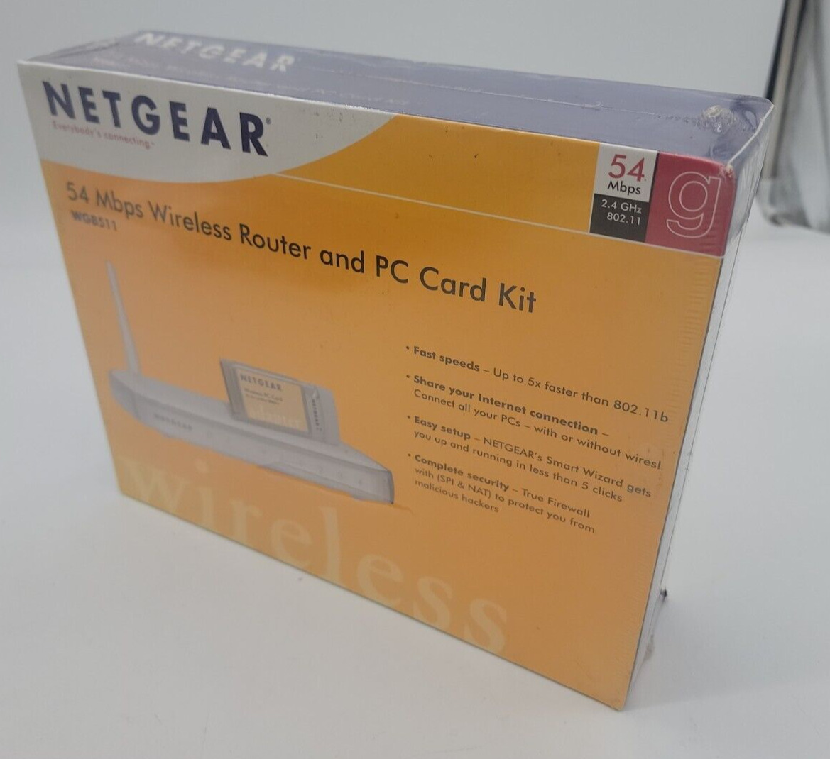 Netgear WGB511 802.11g Wireless Networking Kit Router & Card Brand New & Sealed