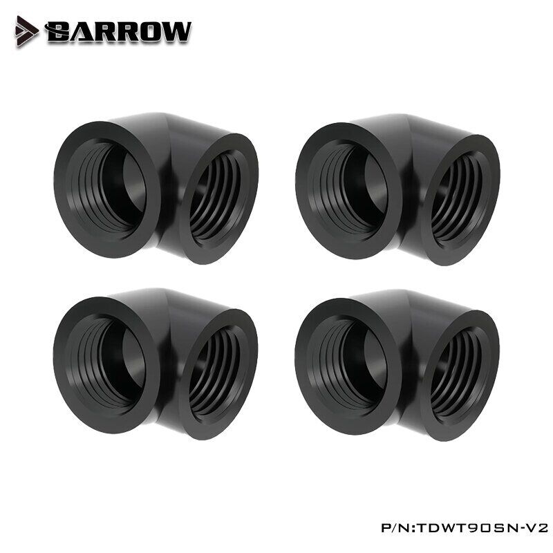 Barrow 4/6/8PCS Double Internal G1/4'' Thread 90 Degree Angle Fitting Adapter