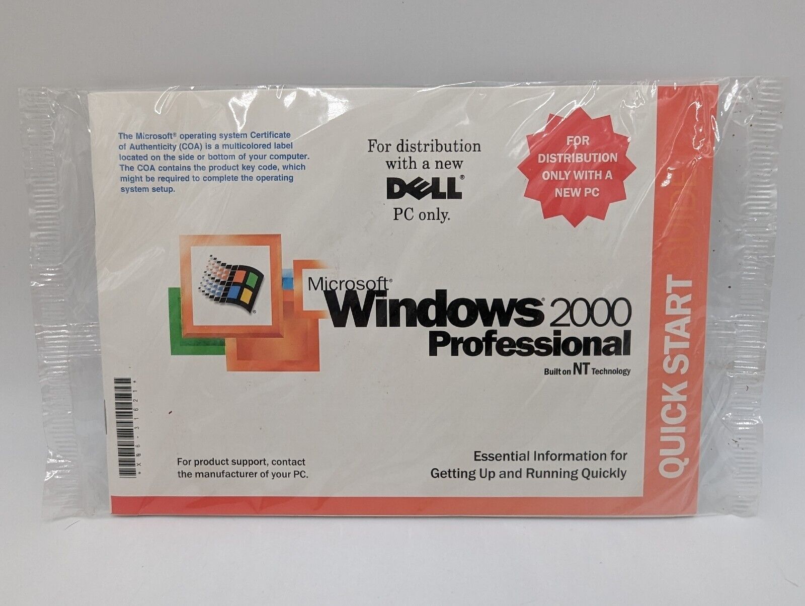 Dell Microsoft Windows 2000 Professional Reinstallation CD W2K+SP1 in Packaging