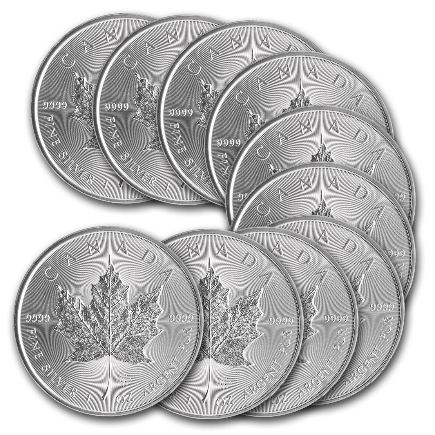 2014 1 oz Silver Canadian Maple Leaf Coin - Lot of 10 - SKU #79749