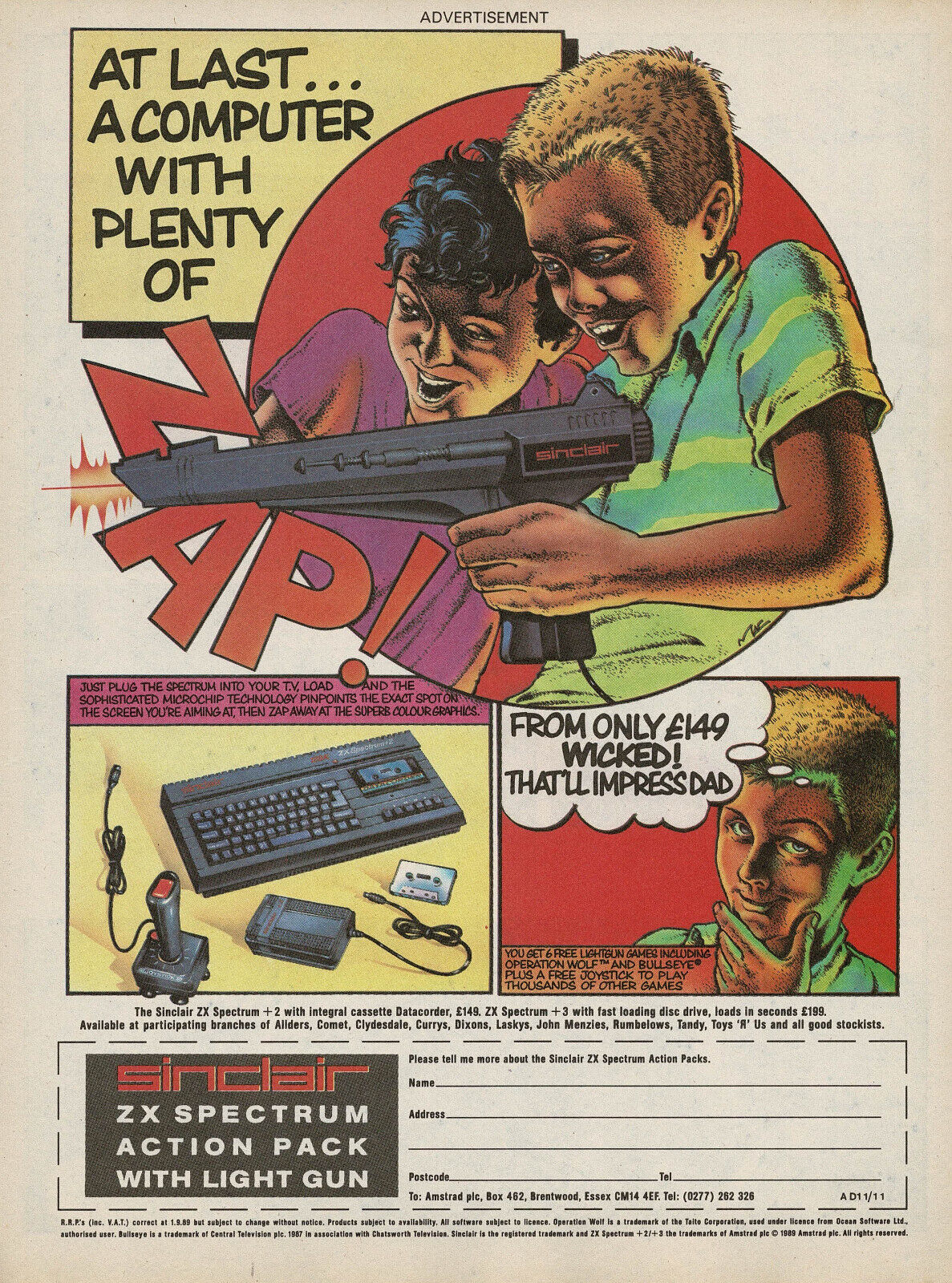 Vintage Sinclair ZX Spectrum Computer Promo Print Ad 1980s Original