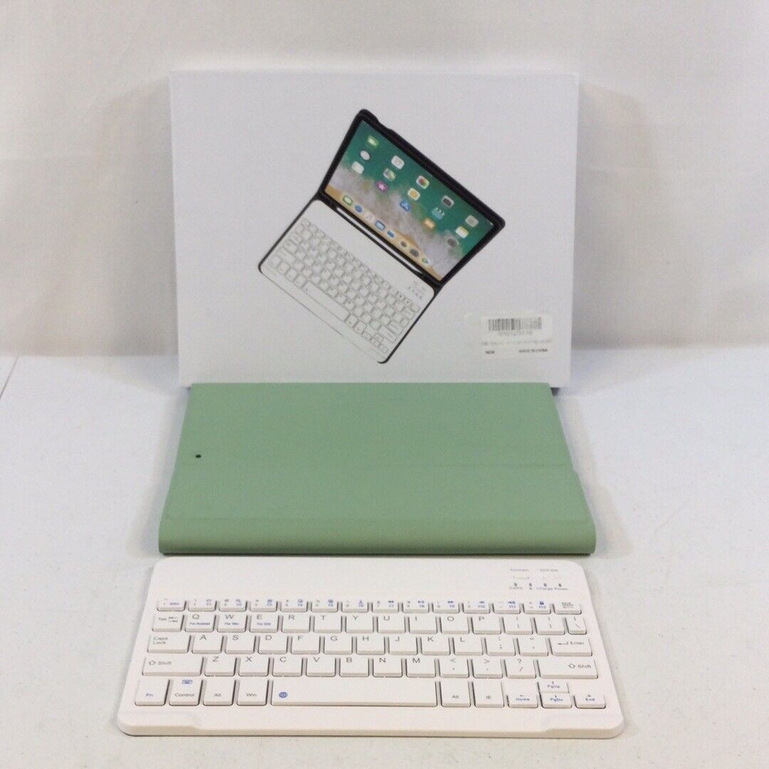 Kenke Green White 11 Inch Wireless Bluetooth Keyboard Case For Apple iPad