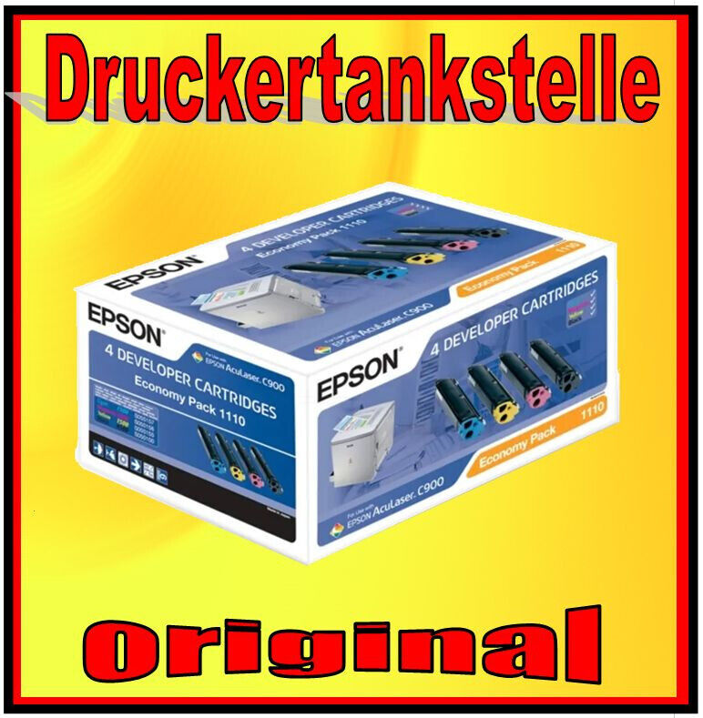 Original Epson Economy Multipack 1110 Aculaser C900 C1900 S050100 S050155 - 157