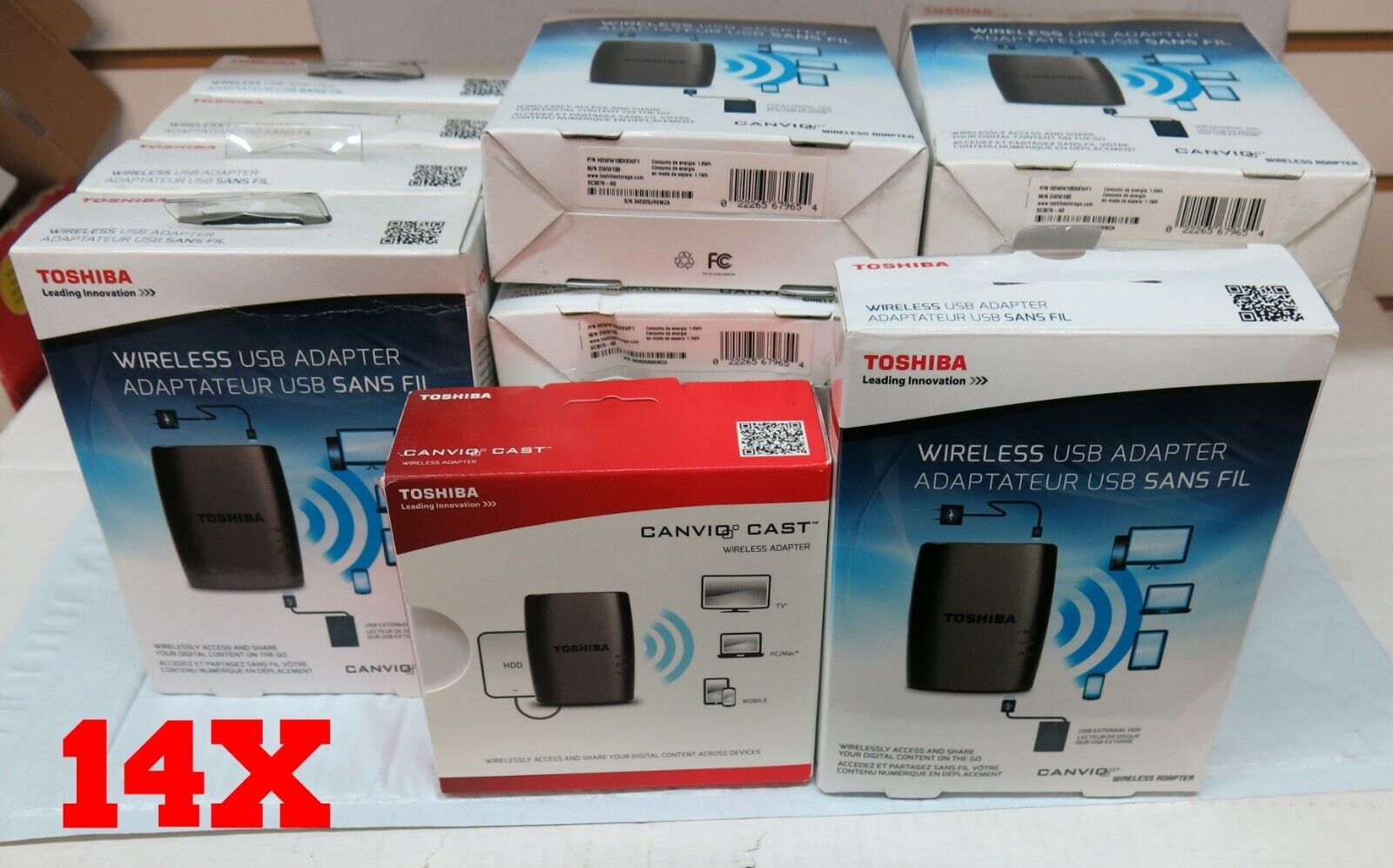 Lot of 14 Toshiba Canvio Wireless Adapter for External Hard Drives HDWW100XKWF1