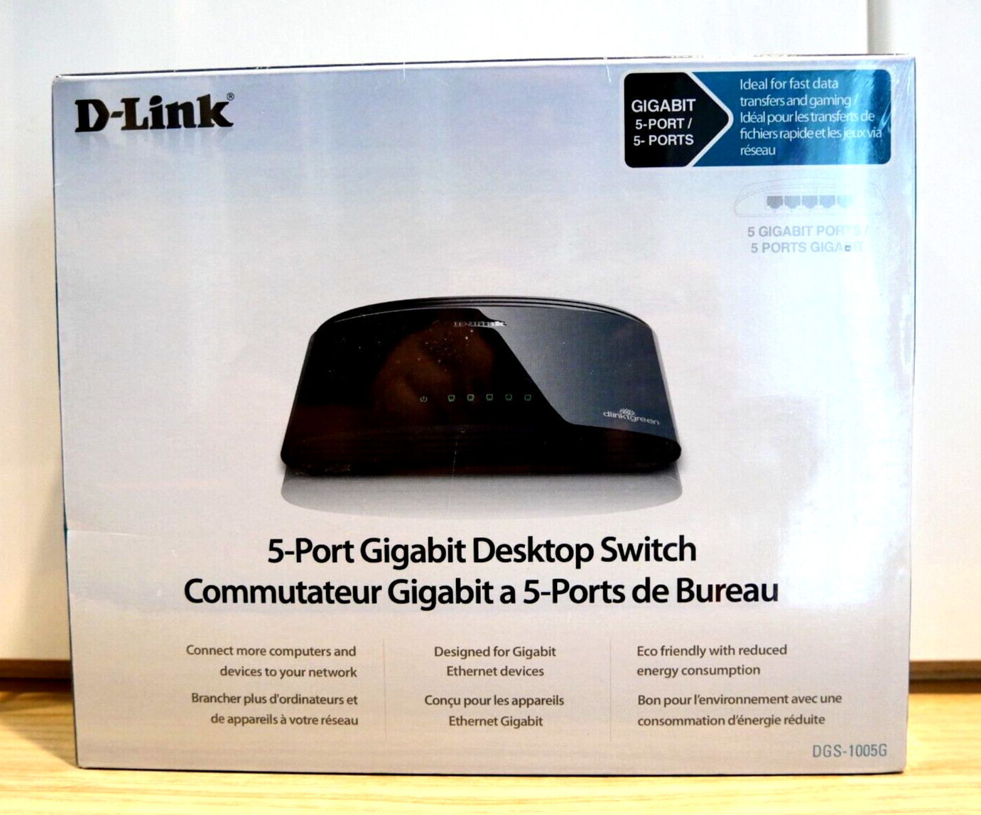 NEW D-Link DGS-1005G 5-Ports Gigabit External Ethernet Switch Sealed