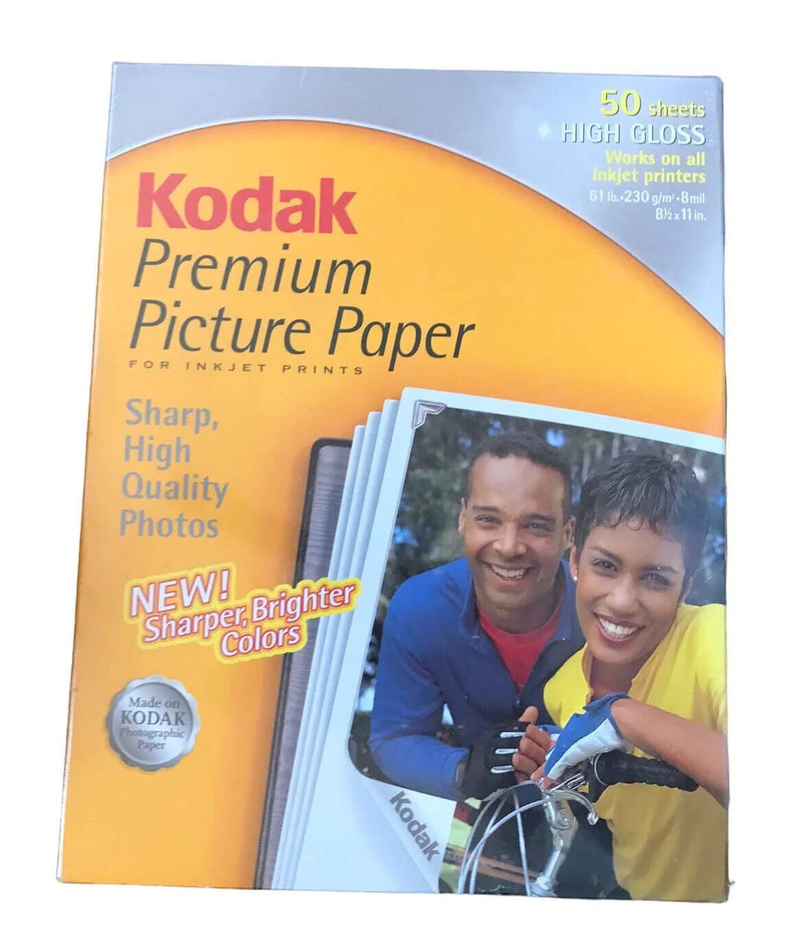 Kodak Premium Picture Photo Paper Inkjet 8 1/2 X 11 High Gloss 50 sheets Printer
