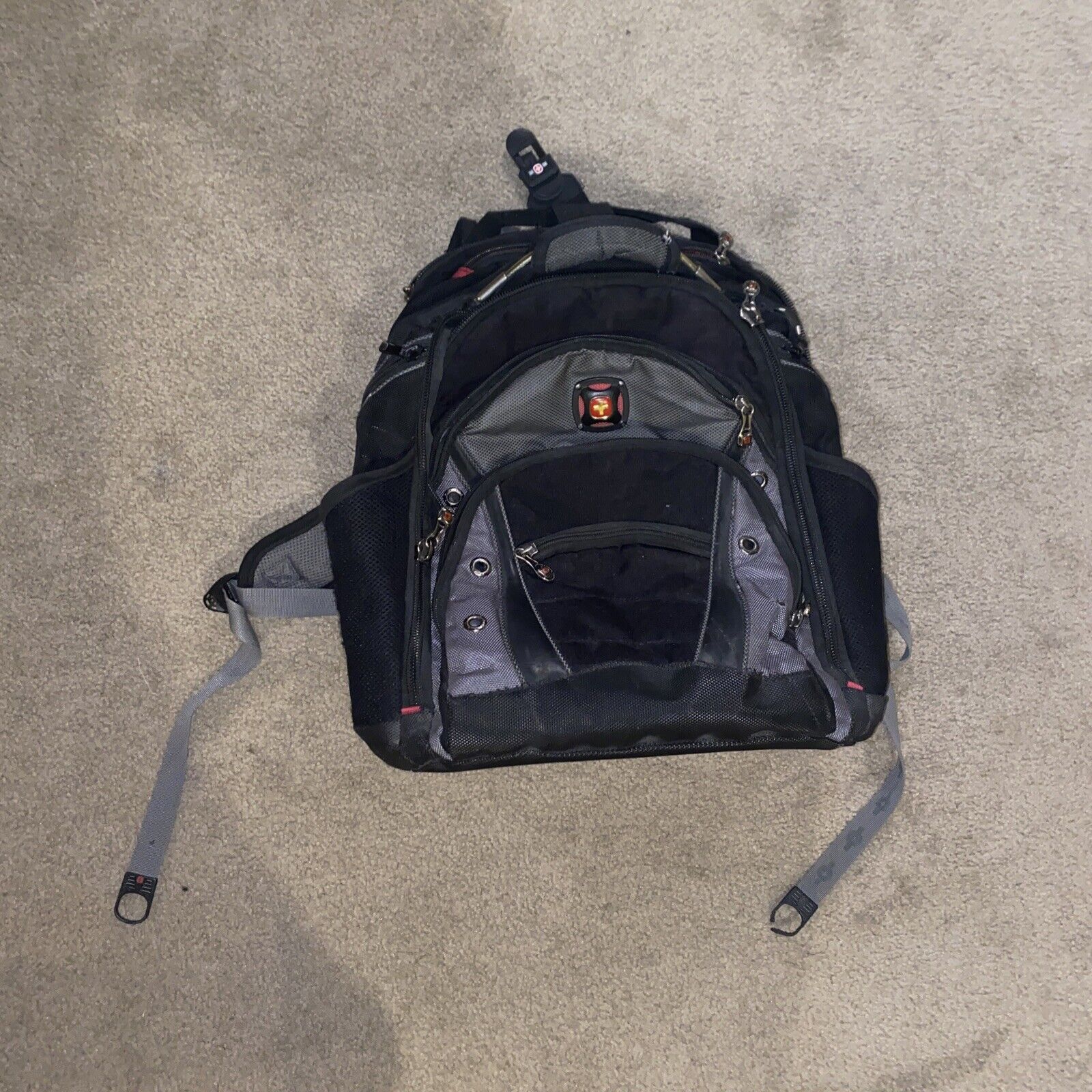 Wenger SwissGear Swiss Army  Black Grey Computer Backpack Hiking Bag