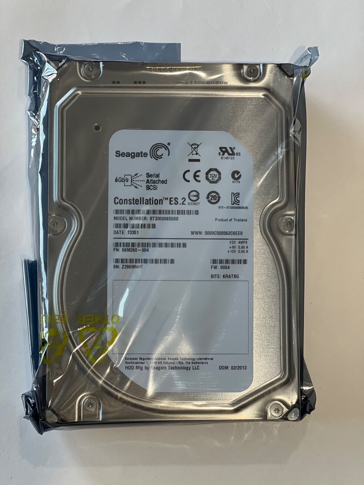 SEAGATE CONSTELLATION ST33000650SS HDD 3TB 7200RPM 3.5 INCH  SAS HARD DISK DRIVE