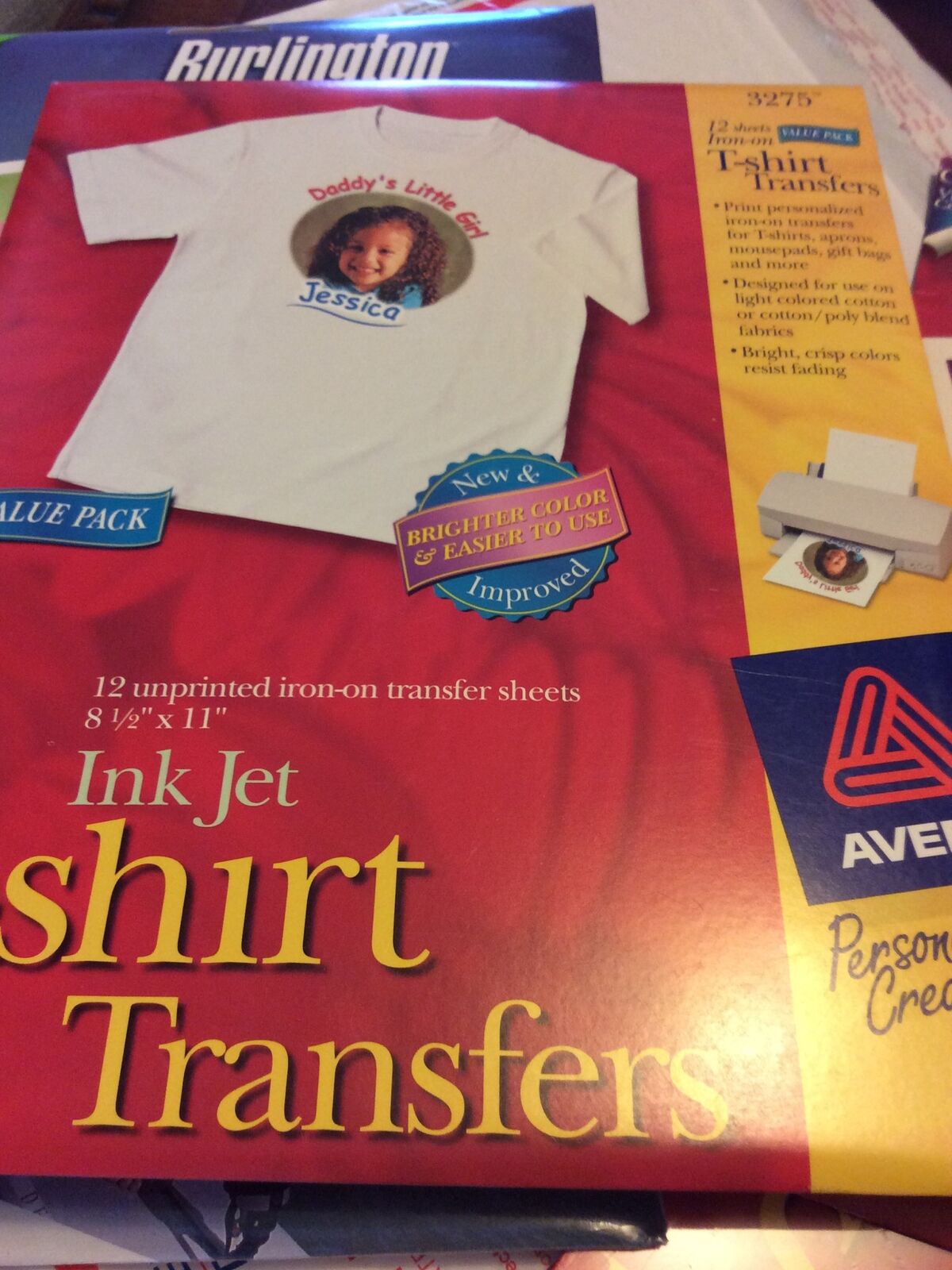 Avery Inkjet T-shirt Transfers iron-on 3275 8.5\
