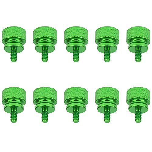 10 Pieces 6-32 Thread Green Color Anodized Aluminum Computer Case Thumbscrews...