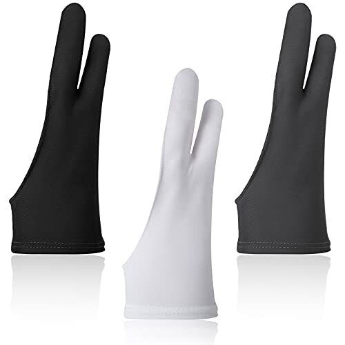 3 Pack Two-Finger Artist Glove for Drawing Tablet Graphics Painting Gloves