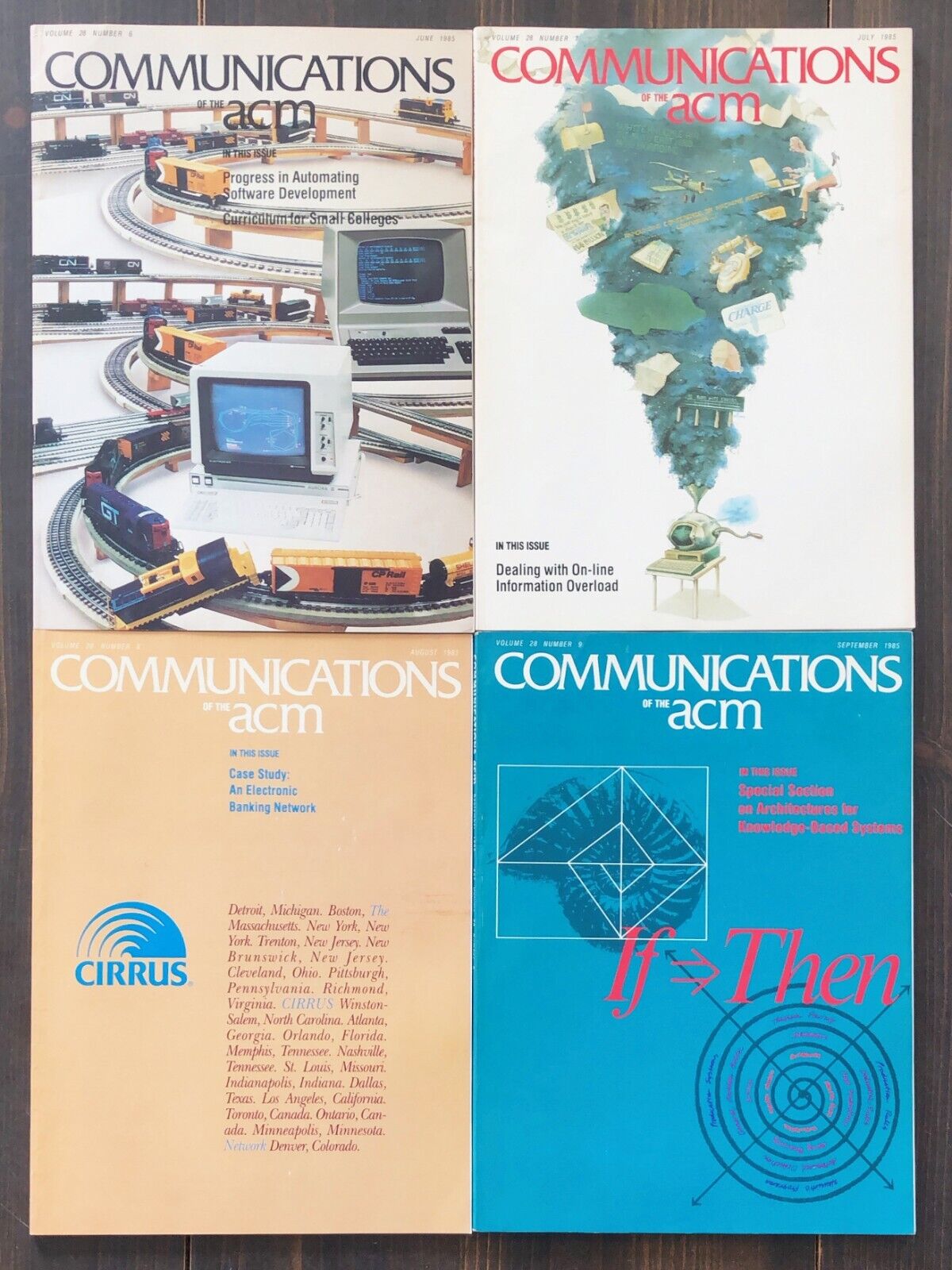 1985 Communications Of The ACM - Lot of 4 (Jun, Jul, Aug, Sep)