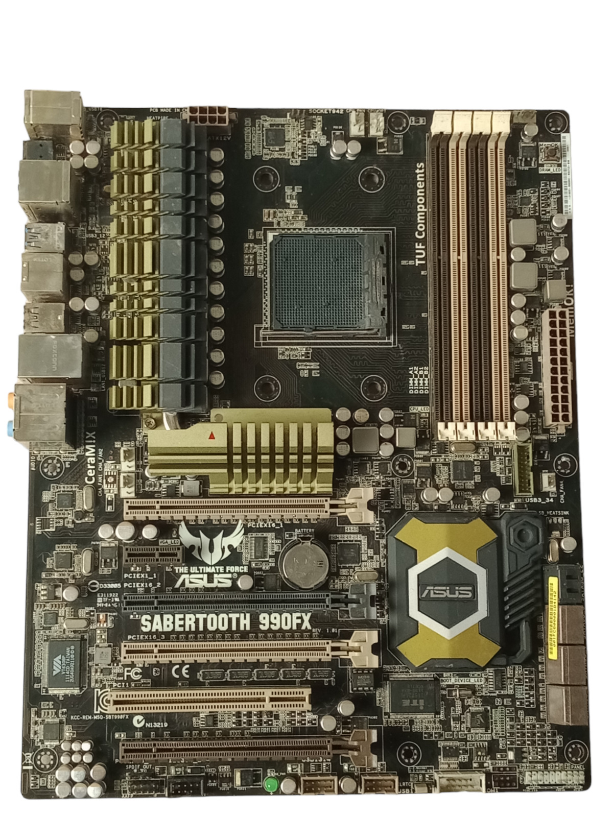 Asus Sabertooth 990FX Socket AM3b DDR3 ATX Form Motherboard Tested Works [Read]