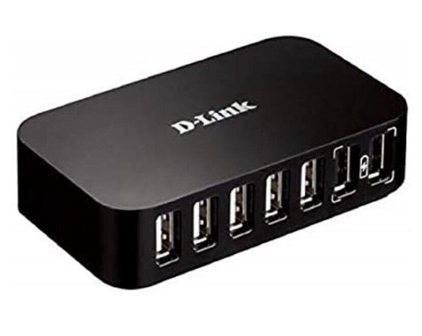 D-Link DUB-H7 USB hub, 7 USB 2.0 ports, black- DUB-H7 - Sealed/New