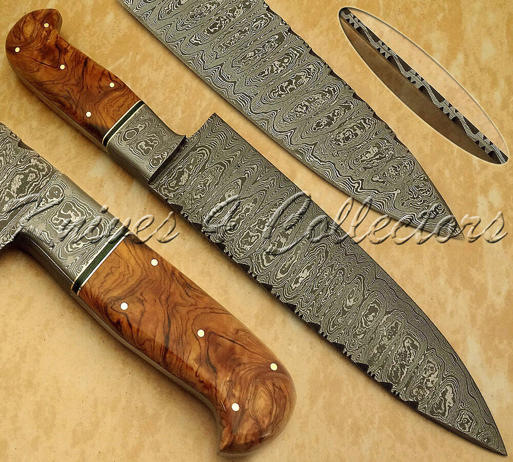 BEAUTIFUL HAND MADE DAMASCUS STEEL CHEF KNIFE / KITCHEN KNIFE / HUNTING KNIFE