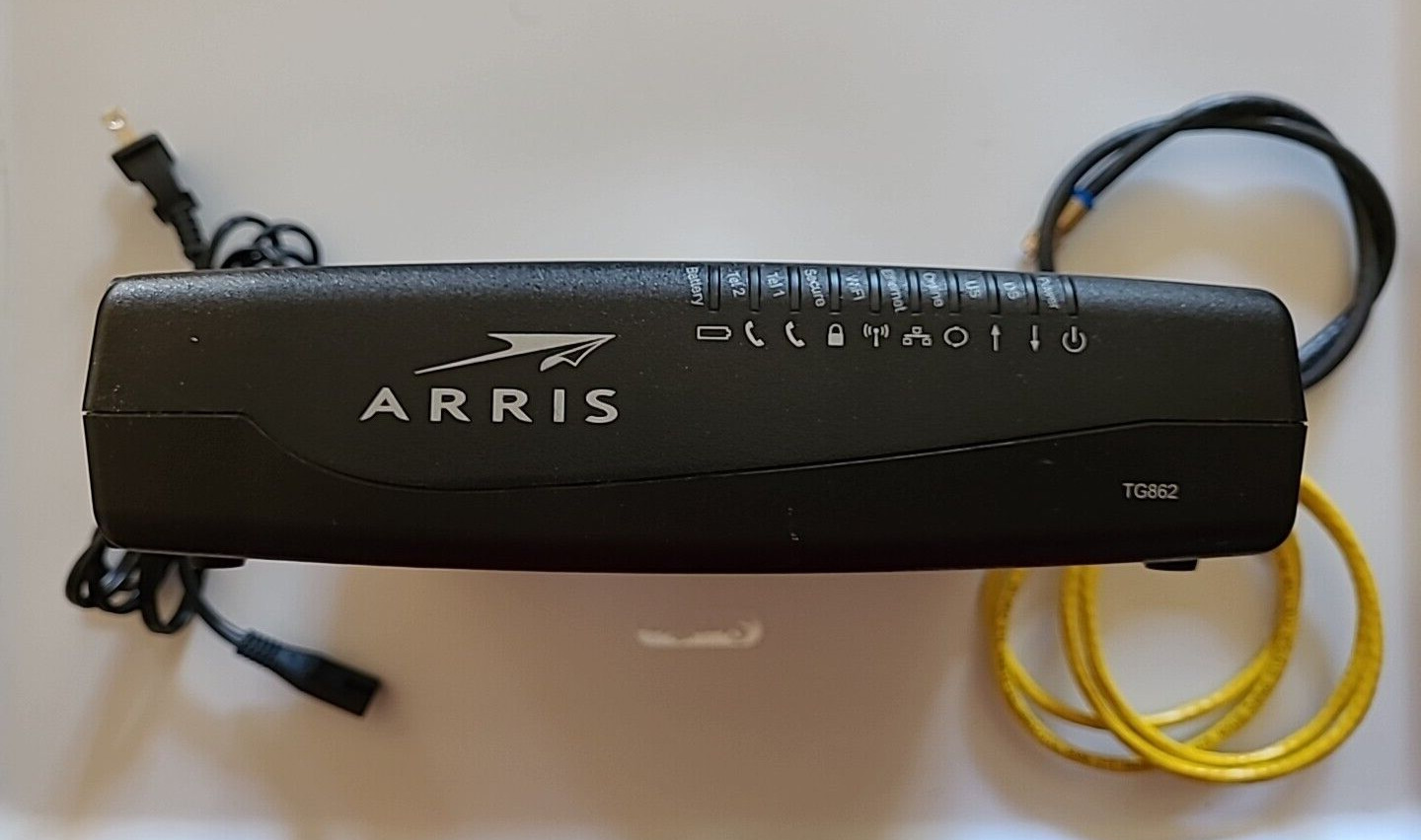 Arris TG862G Wireless DOCSIS 3.0 Cable Gateway 4-Port Router Modem w/ Power Cord
