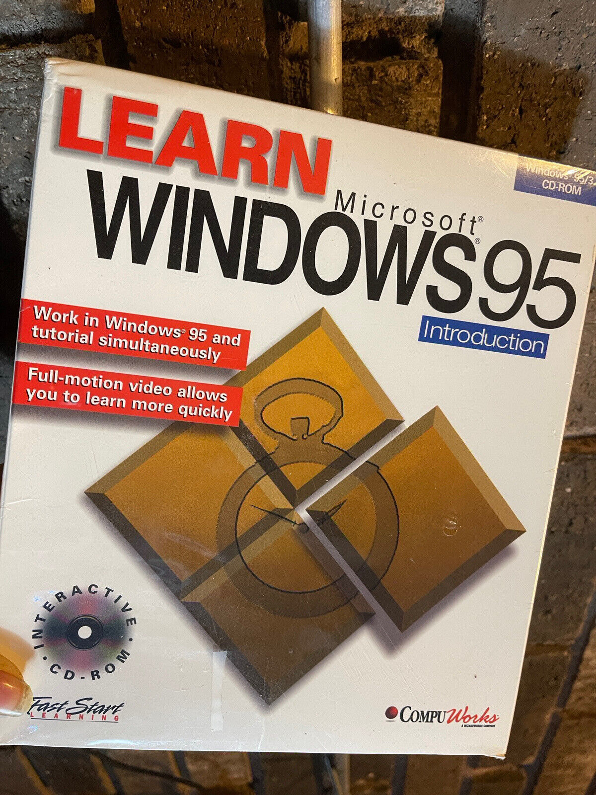 Learn Microsoft Windows 95 vintage 90s cd-rom software nostalgia New Sealed