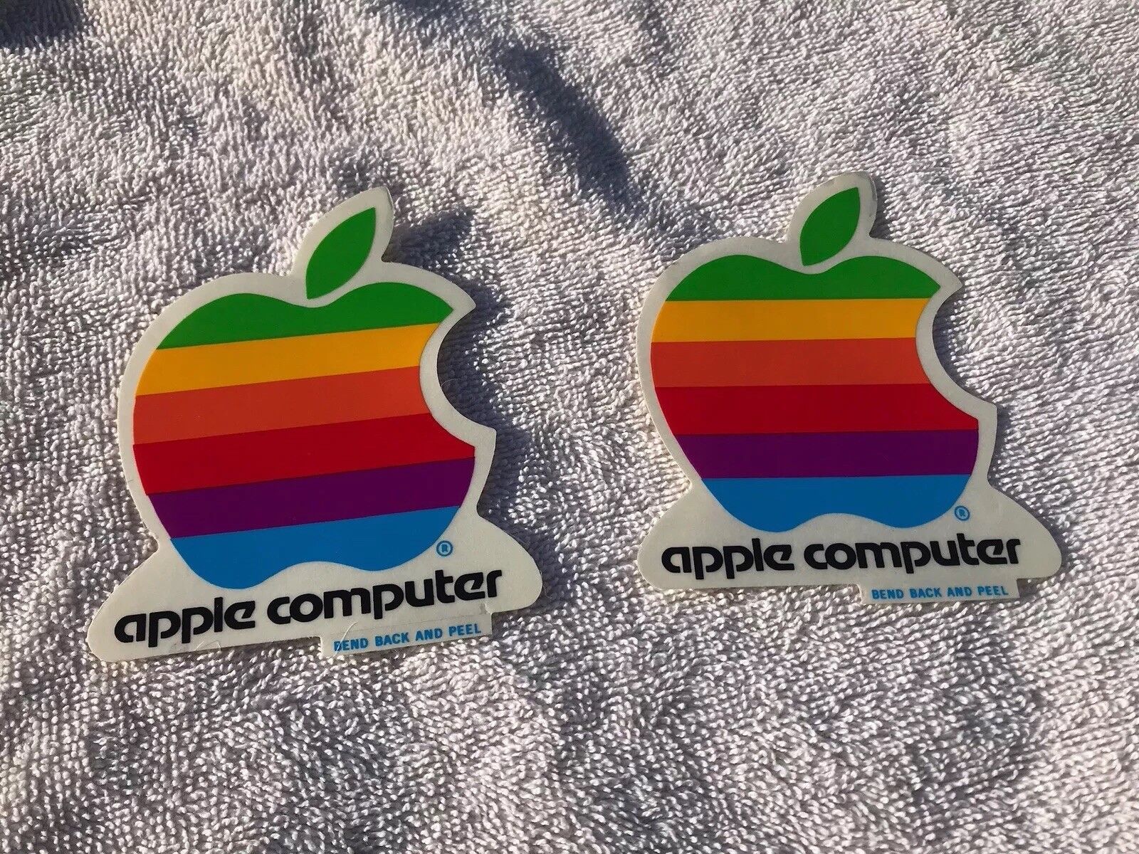 Vintage APPLE computer sticker logo X 2 