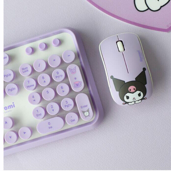 Cartoon Kuromi My Melody Laptop Wireless Keyboard Keyset USB Mouse Set Girl Gift