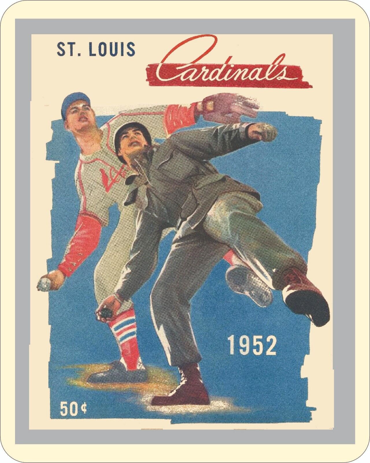 1952 St. Louis Cardinals Program Baseball  Mouse Pad Poster 7 3/4  x 9\