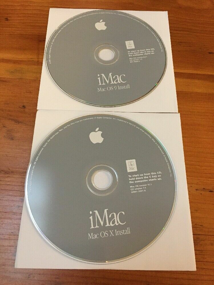 Mac Macintosh iMac OS X 10 9 Install Software Discs CDs 9.2.1 10.1 Puma 2001 Vtg