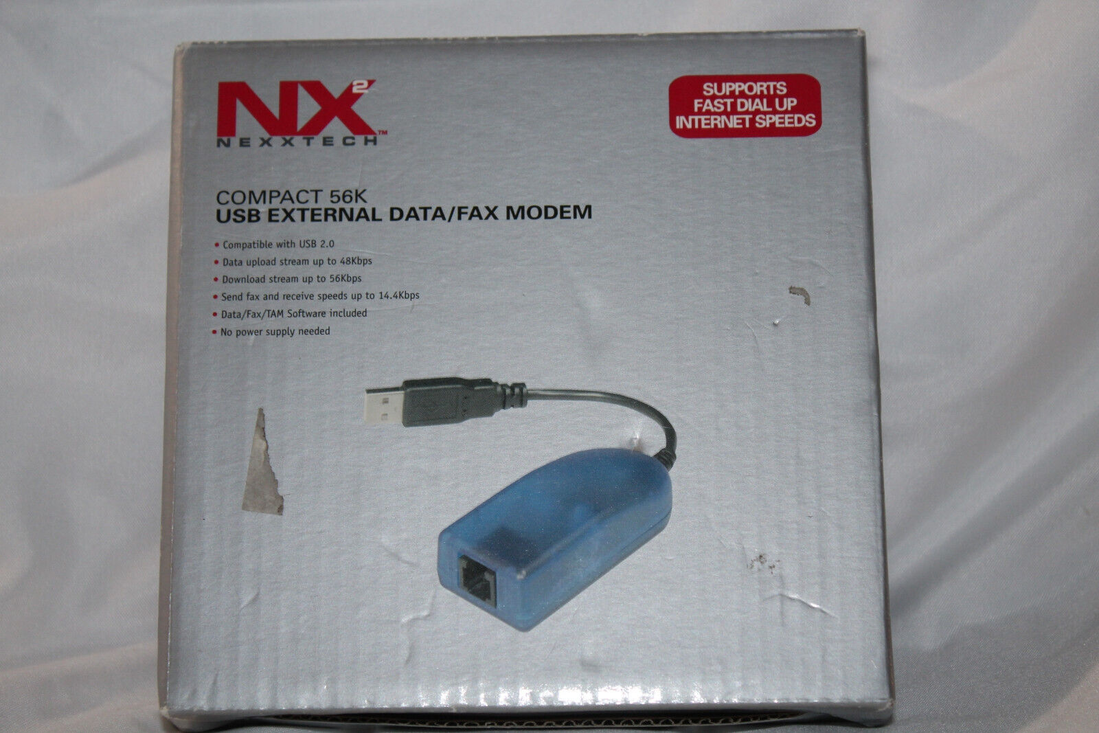 NEXXTECH USB External 56k V.90 V.92 Data Fax Modem